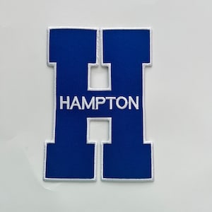 Iron on patch. Hampton. Hbcu. Blue patch. Letter H patch. College Sweatshirt. HBCU Paraphernalia. HBCU College. Black Owned Etsy.