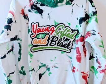 Kids Tie dye hoodie. Tie dye hooded sweatshirt. Kids Tie dye hoodie. Custom. Young, gifted and black