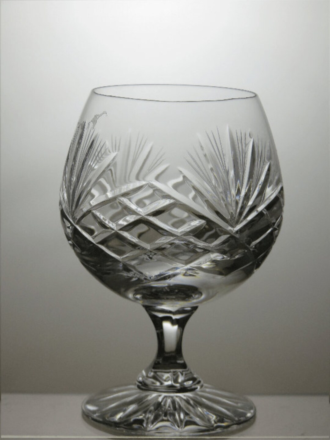 Zawiercie Crystal monika 3 Cut Glass Brandy Glass 5 82C Etsy