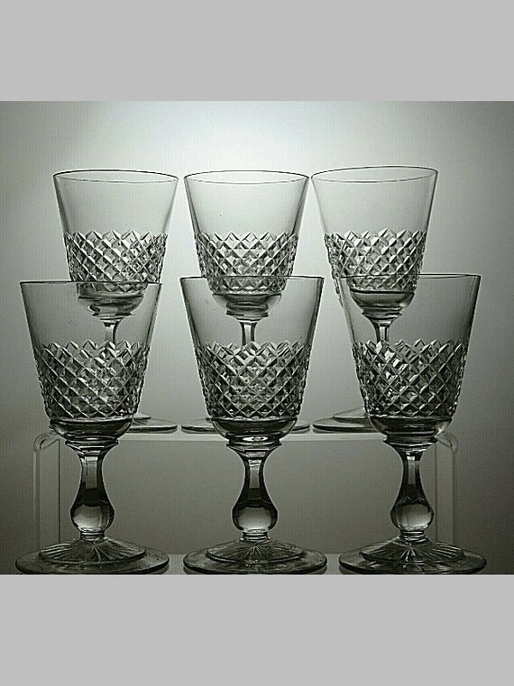 Cut Lead Crystal Wine Glasses 5 