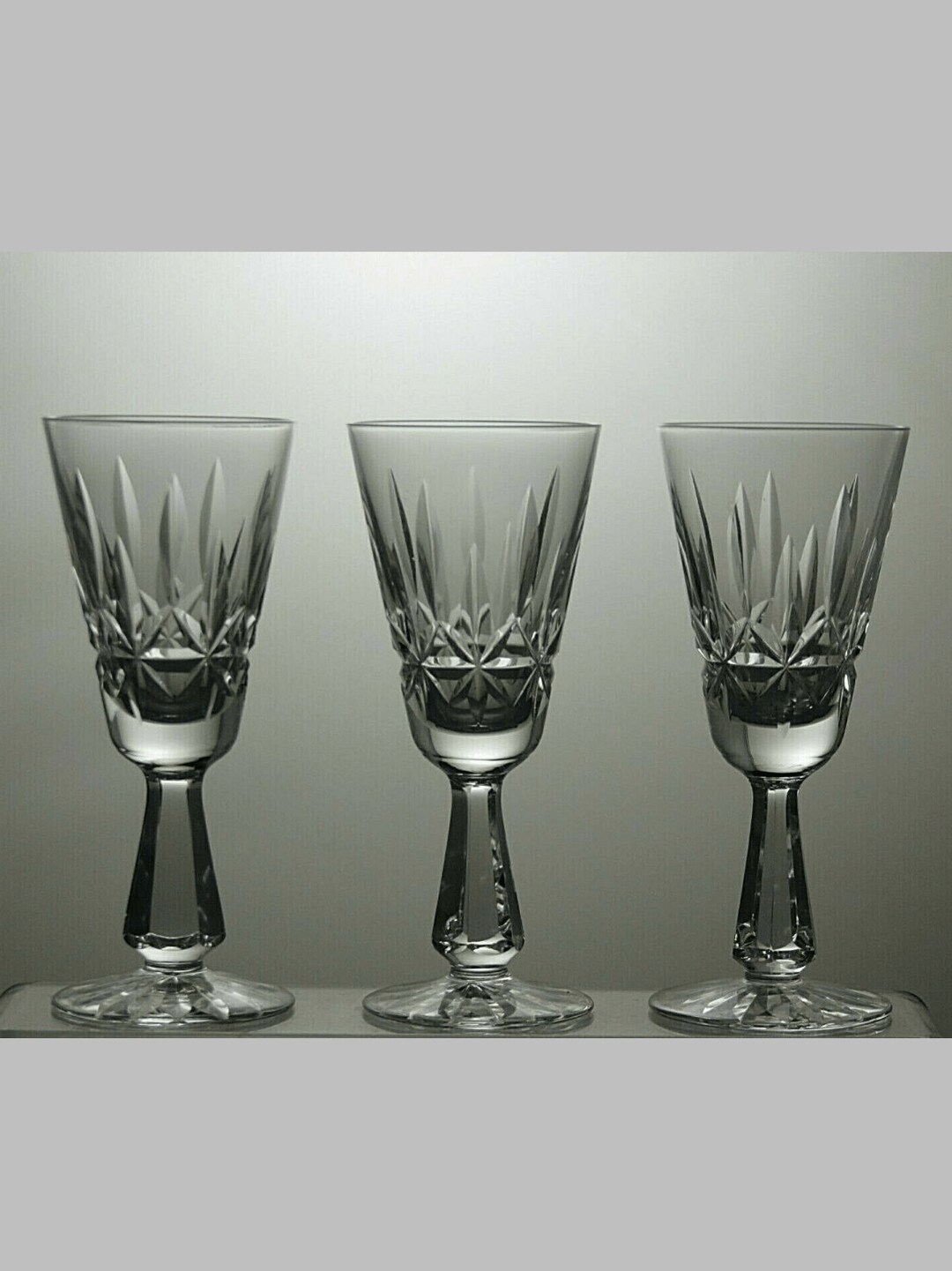 Waterford Crystal rosslare Cut Set of 3 Sherry Glasses 5 3/8 34C Etsy