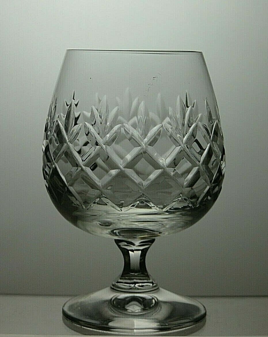 Lead Crystal Cut Glass Set of 4 Brandy Balloon Glasses 4 1/4 12C