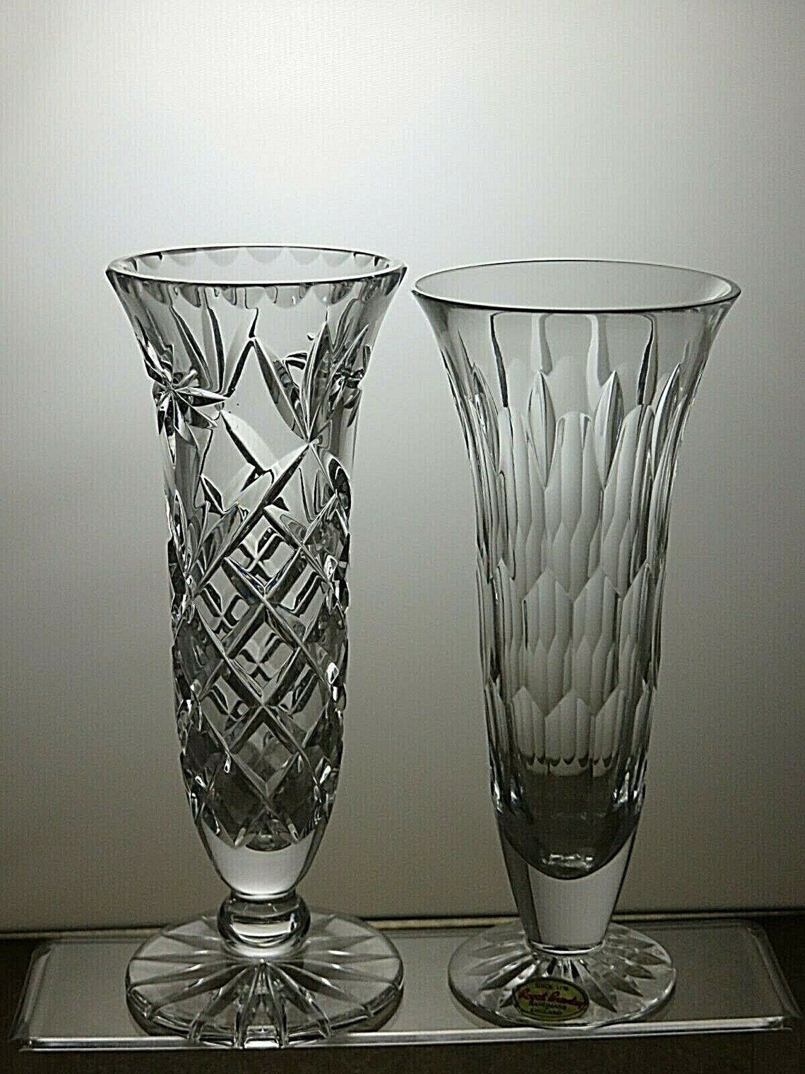 Royal Brierley Beautifully Designed Cut Glass Set Of 2 Crystal Etsy