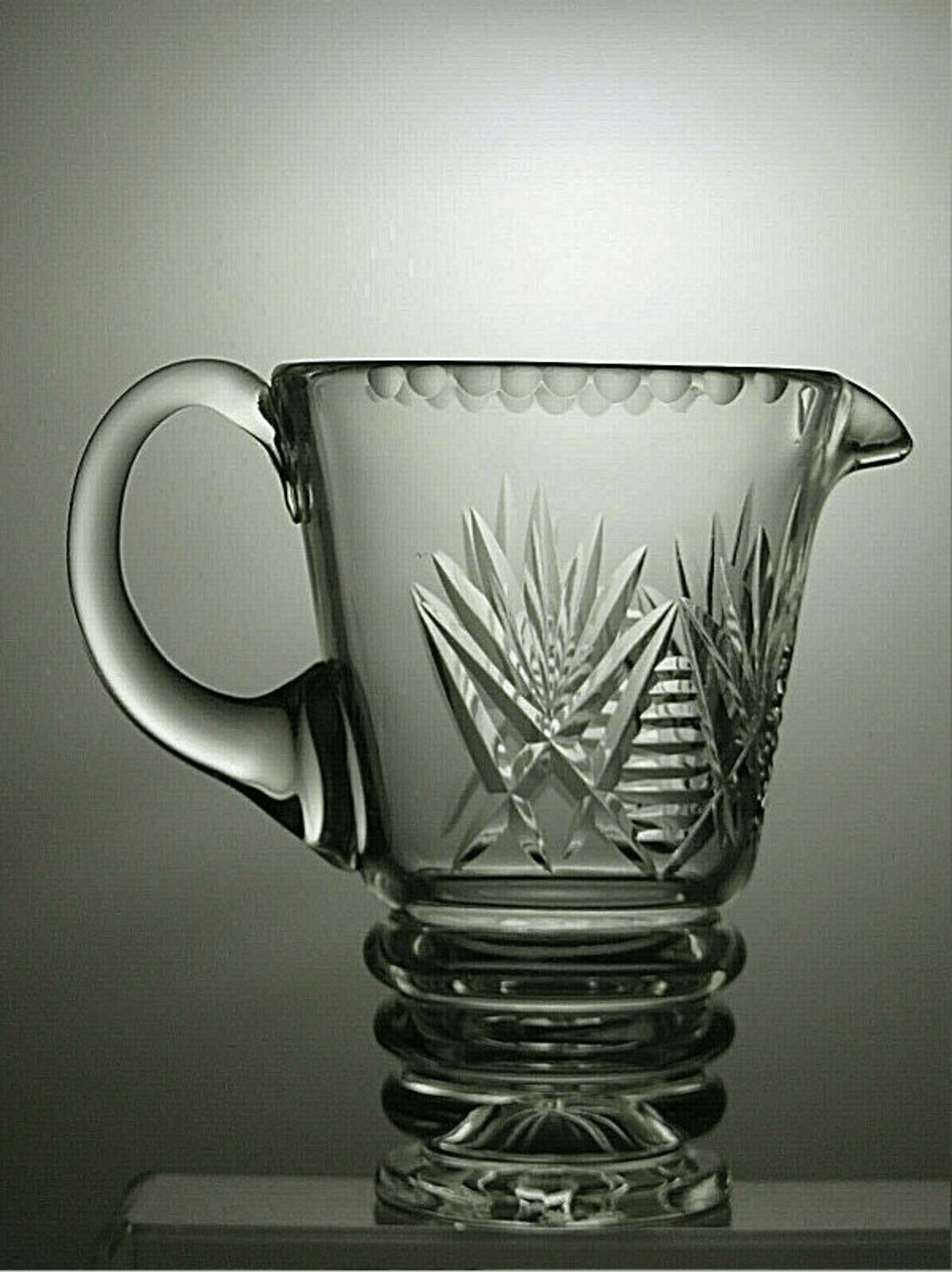 Vintage Large Lead Crystal Cut Glass Water Jug 7 1/2 Etsy