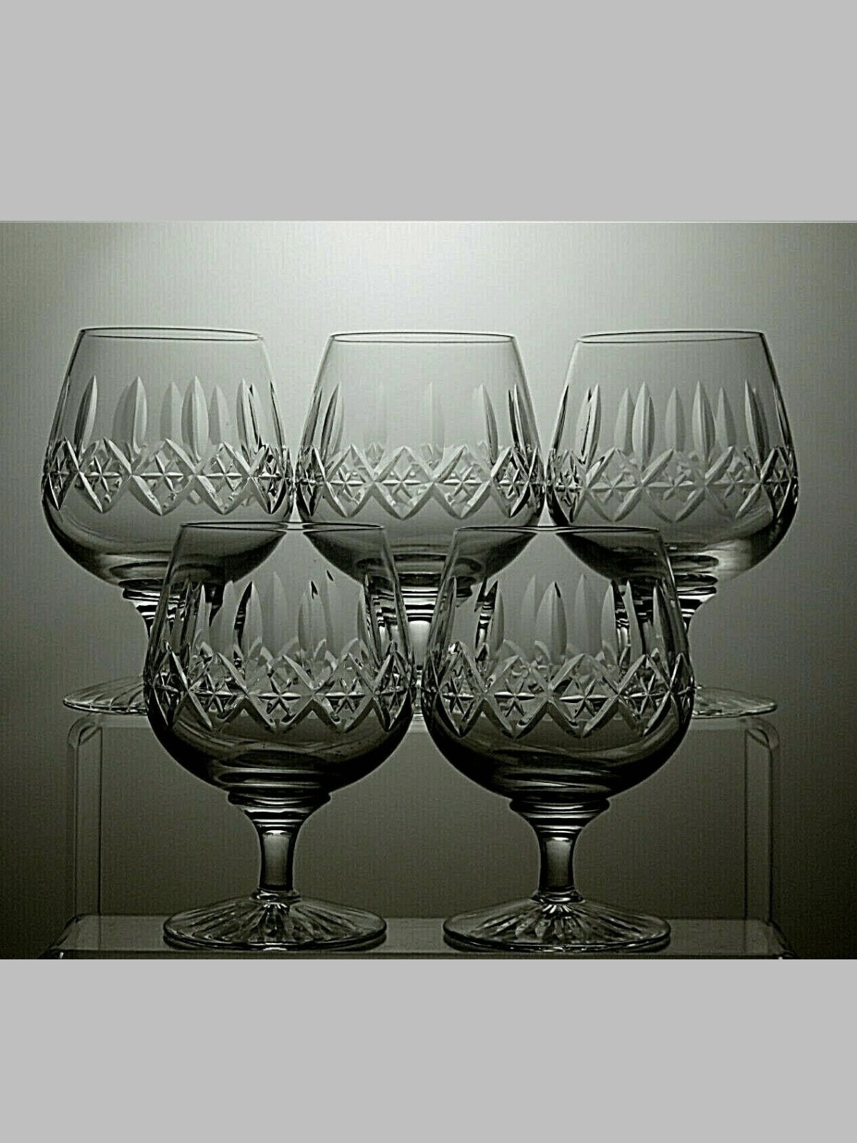 Lead Crystal Cut Glass Small Brandy Set Of 5 Glasses 4 1432C Art