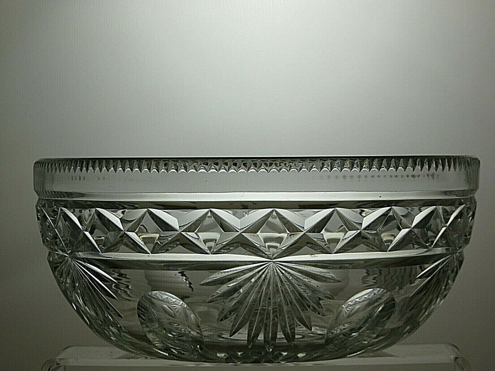 Vintage Lead Crystal Cut Glass Fruit Salad Trifle Serving Bowl Etsy