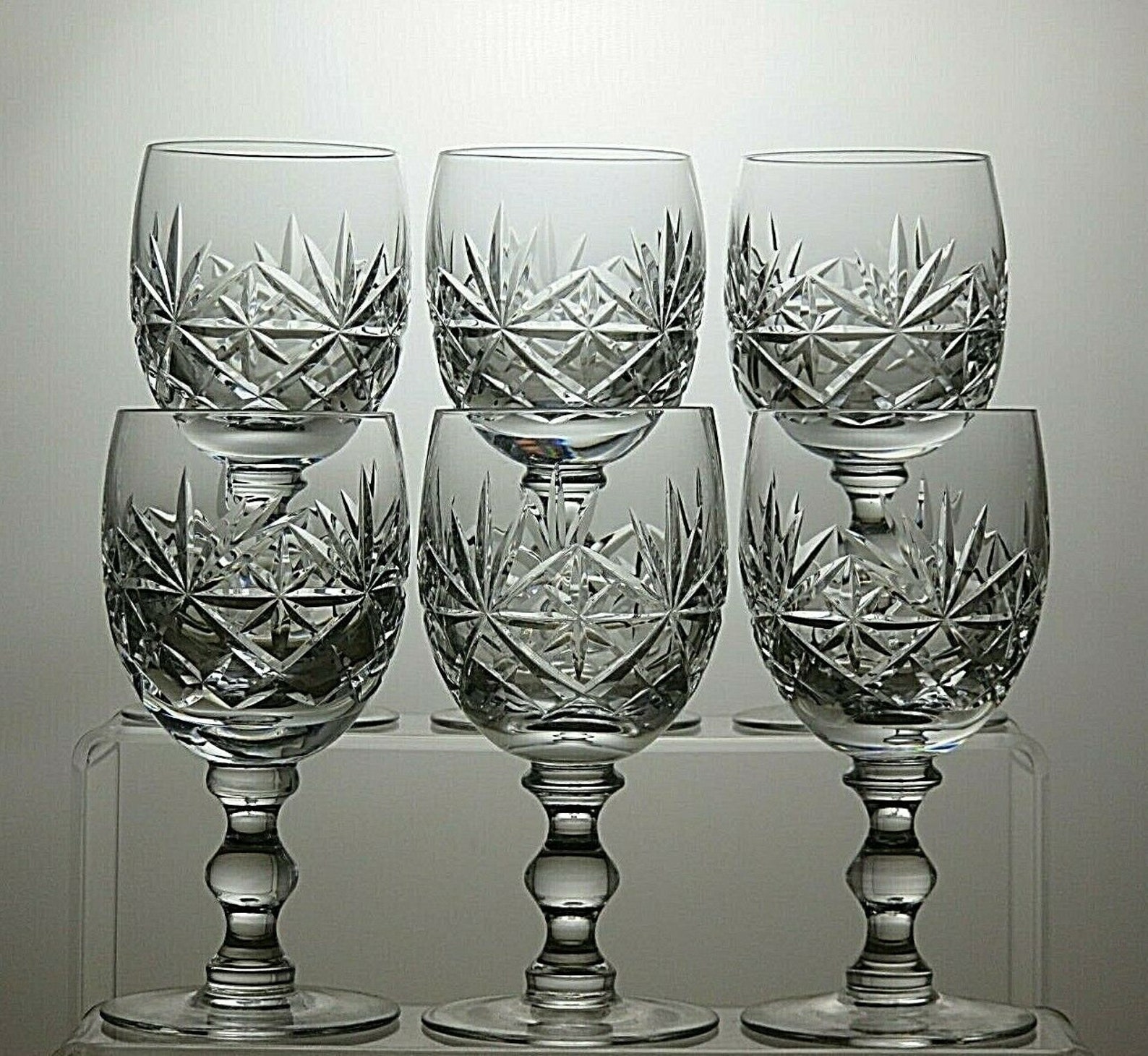 Royal Doulton Crystal Newbury Cut Glass Set Of 6 Etsy