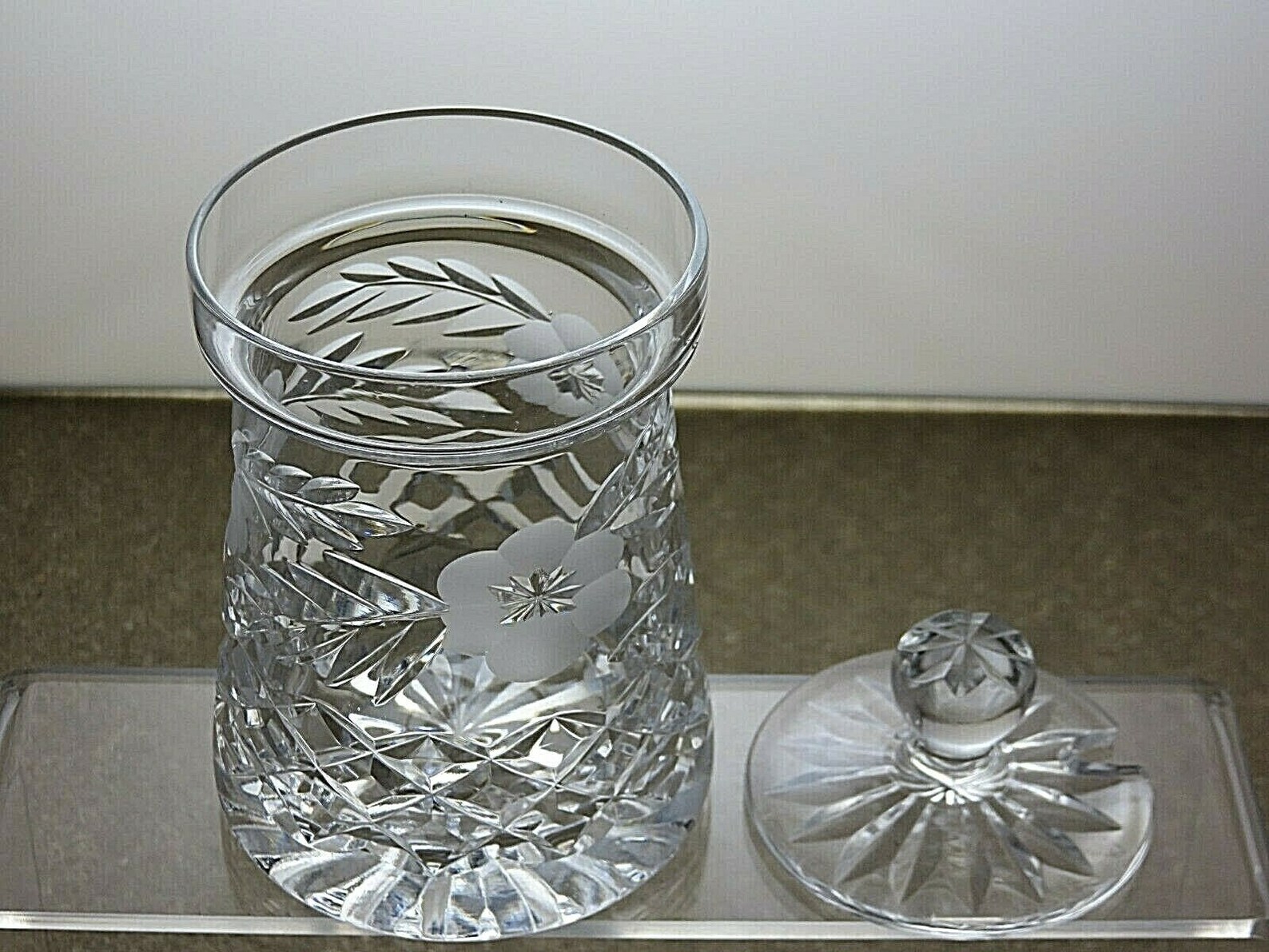 Cut Glass Tutbury Crystal Jam Honey Serving Jar With Lid 5 Etsy