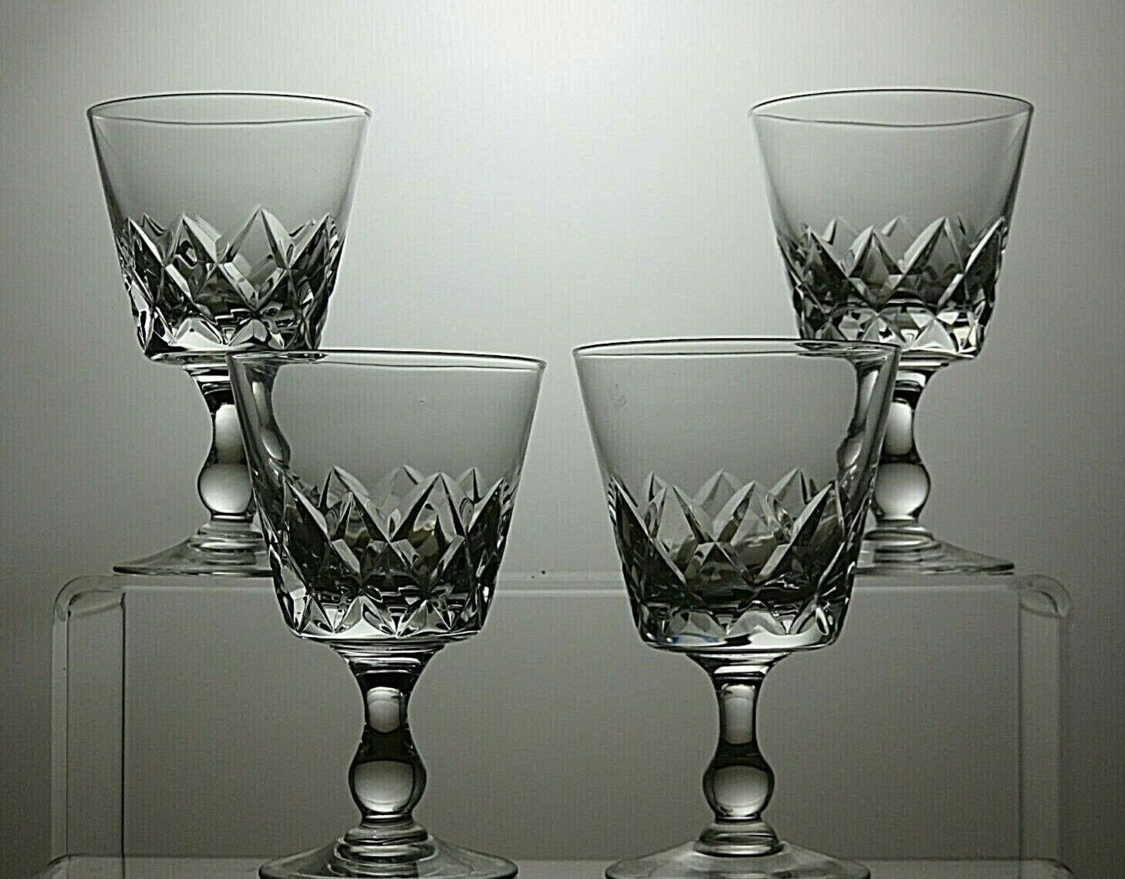 Tudor Crystal Set of 4 Cut Glass Sherry Glasses 4 1/8 32C Etsy UK