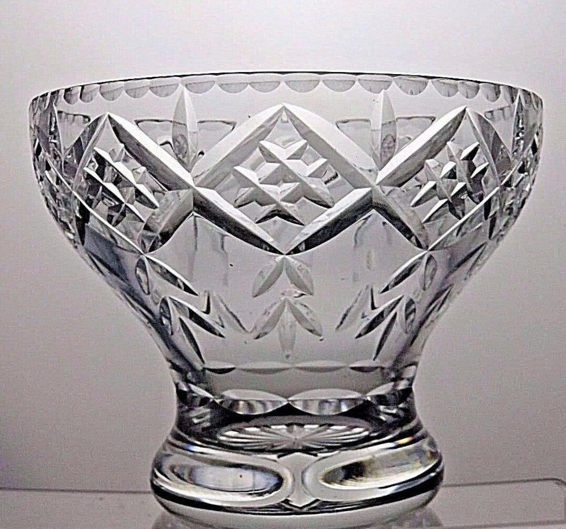 Stunning Cut Glass Royal Doulton Wide Crystal Vase 5 1/2 Etsy