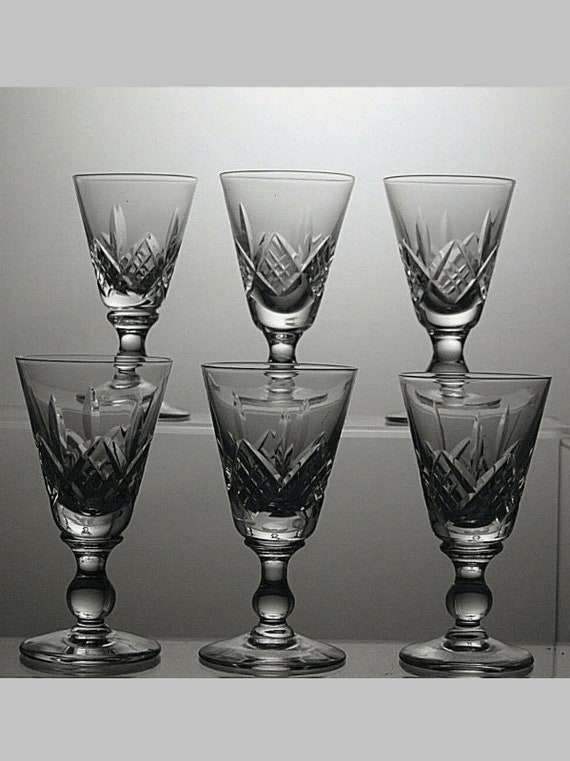 Stuart Crystal Glengarry Cut Glass Set Of 6 Sherry Glasses Etsy