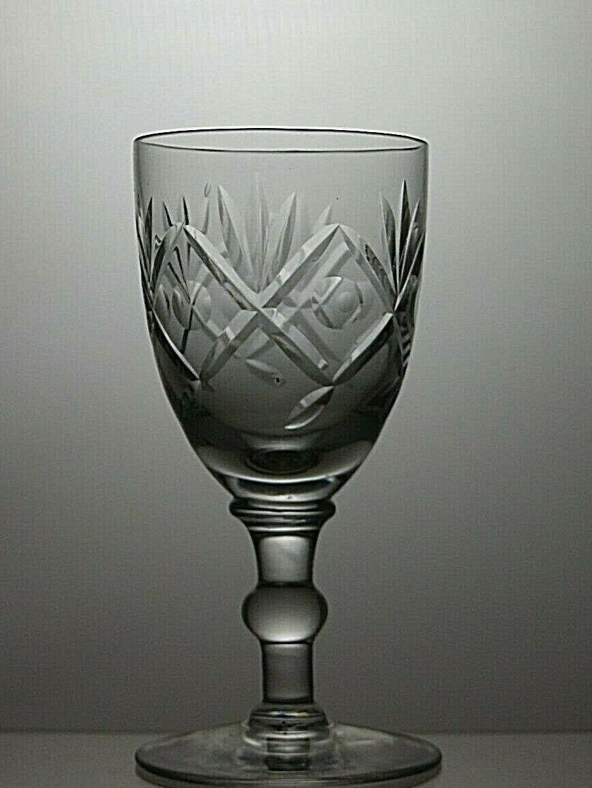 Vintage Lead Crystal Cut Glass Set Of 5 Sherry Glasses 5 Etsy