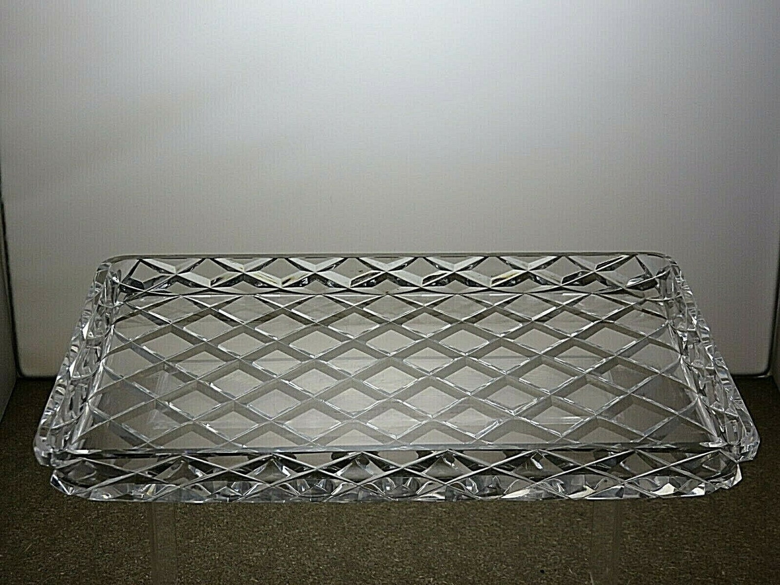 Heavy Cut Glass Crystal Rectangular Tray 1 1/4 74BG Etsy