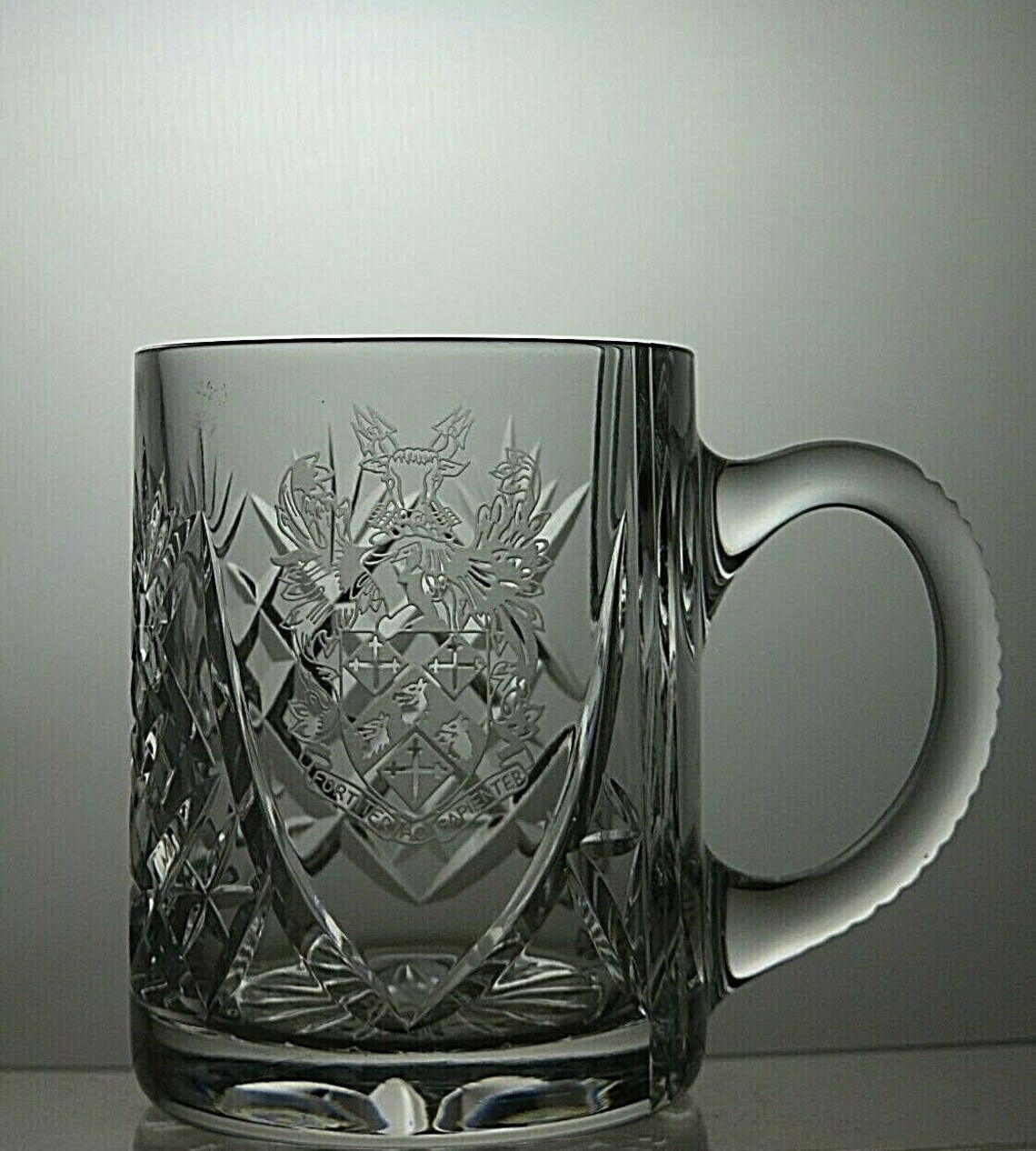 Windsor Lead Crystal Tankard Engraved in Latin Fortiter as Etsy UK