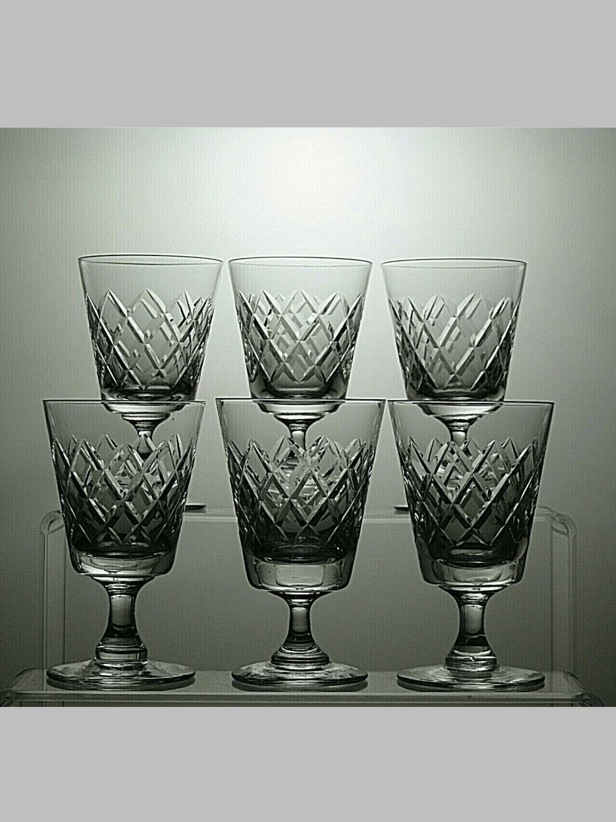 Tudor Crystal Cut Glass Set of 6 Sherry Glasses 4 1/4 Etsy UK