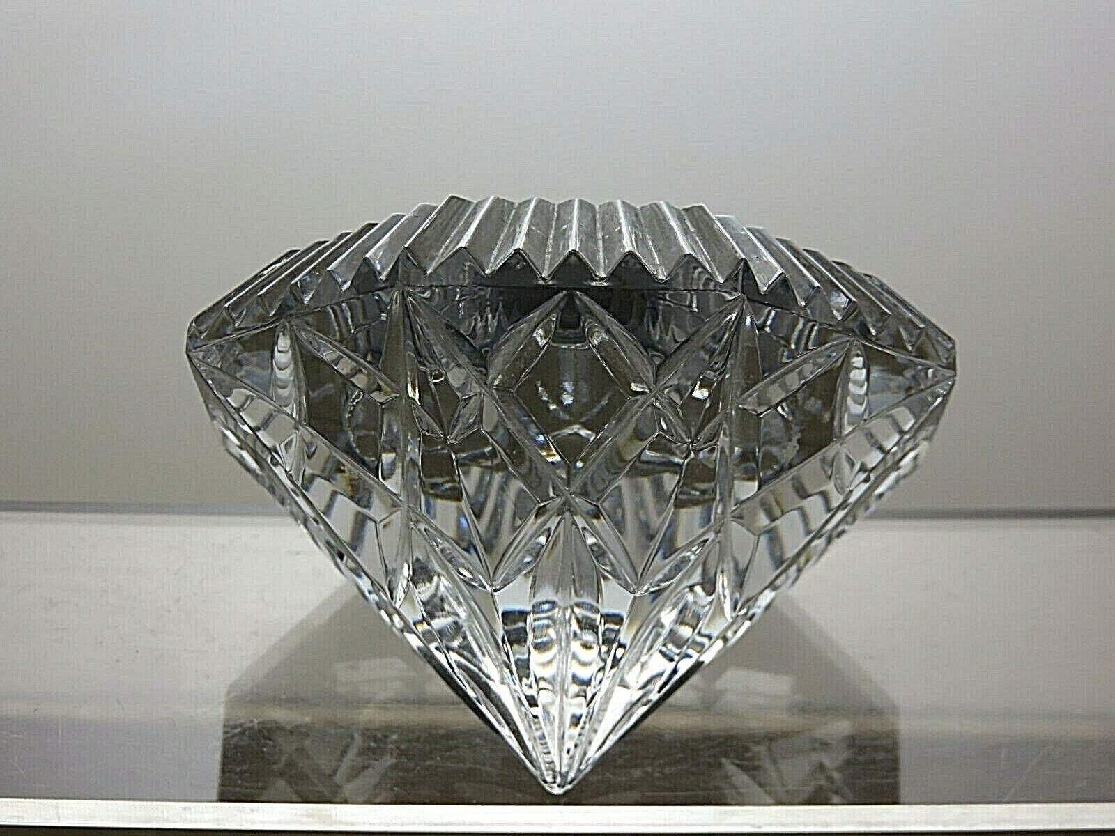 Waterford Crystal Diamond Paperweight Quartz Clock Lismore 3 Etsy