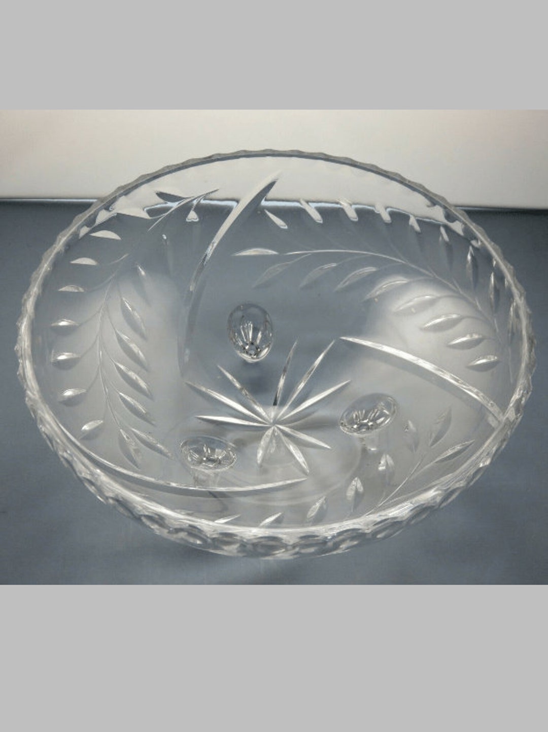 Lead Crystal Cut Glass Fruit and Salad Footed Bowl 3 1/2 21B Etsy