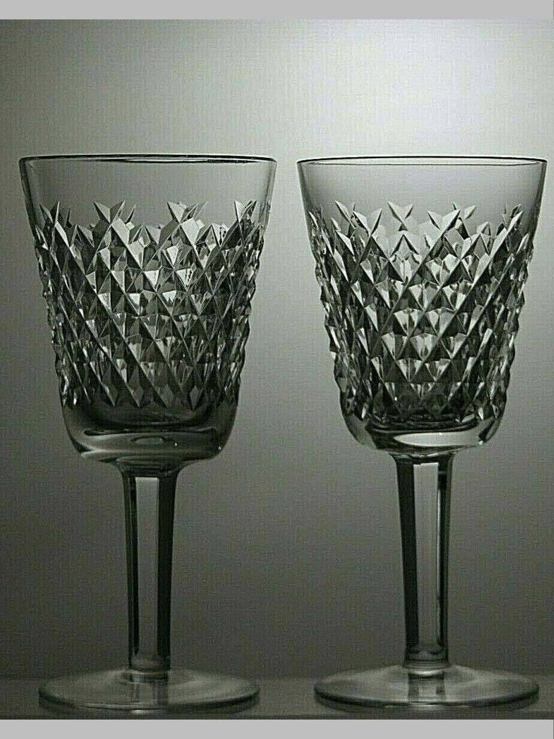 Waterford Crystal alana Cut Set of 2 Wine Glasses Signed 5 1/2 44A Etsy