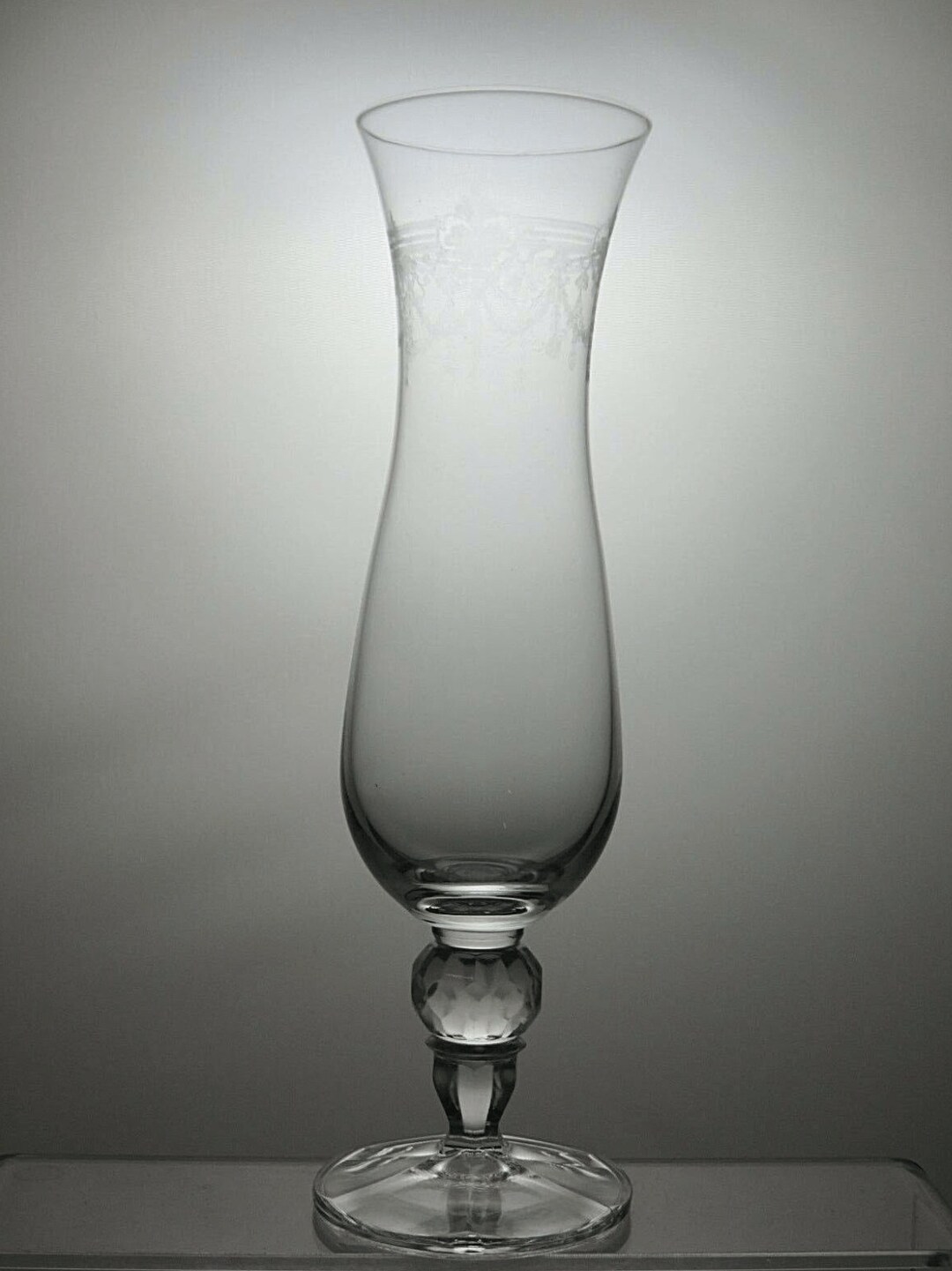 Etched Lead Cut Glass Crystal Vase 9 25A - Etsy