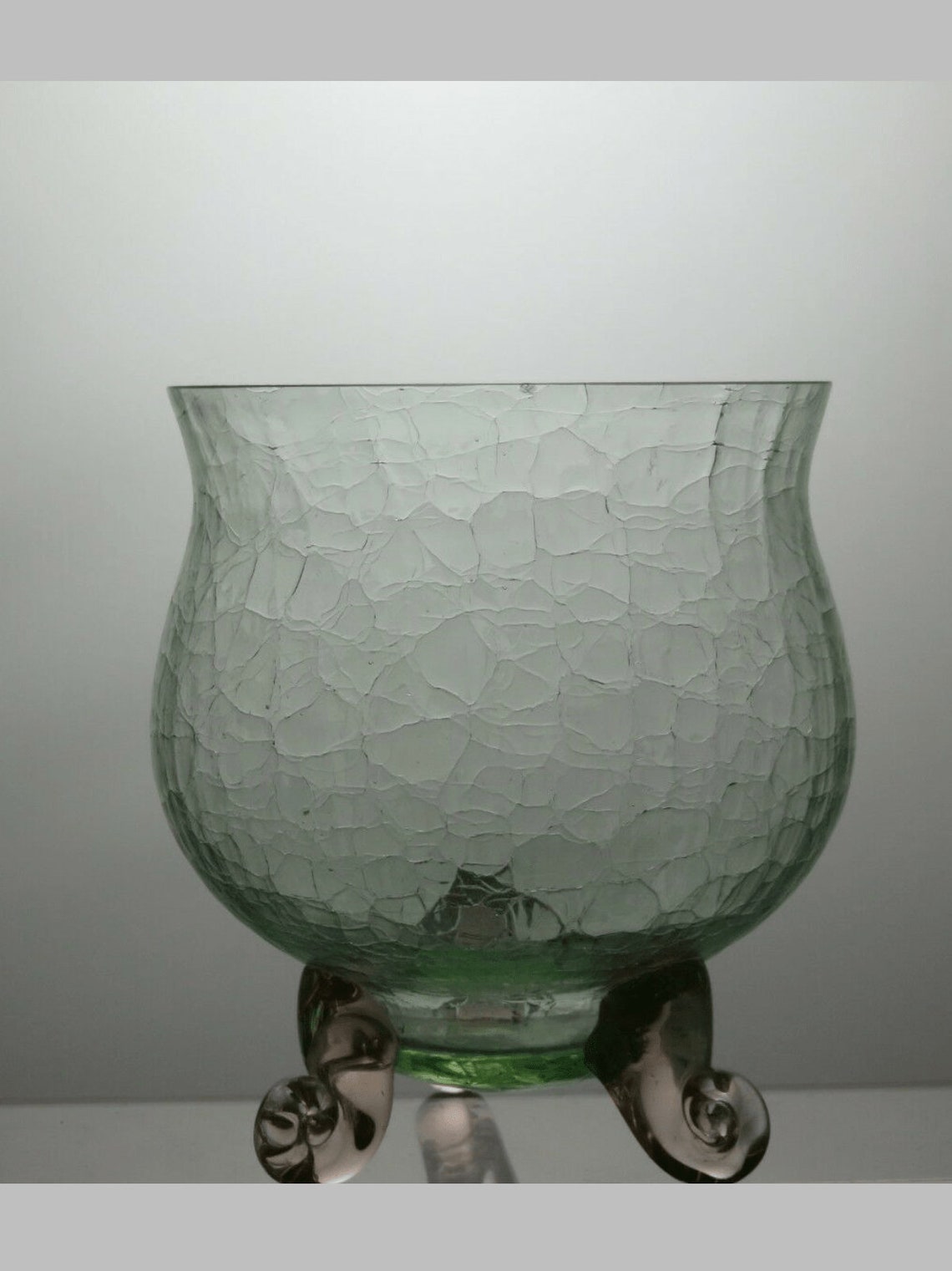 Green Glass Candle Holder With Patterned Body 4 7/8 Etsy