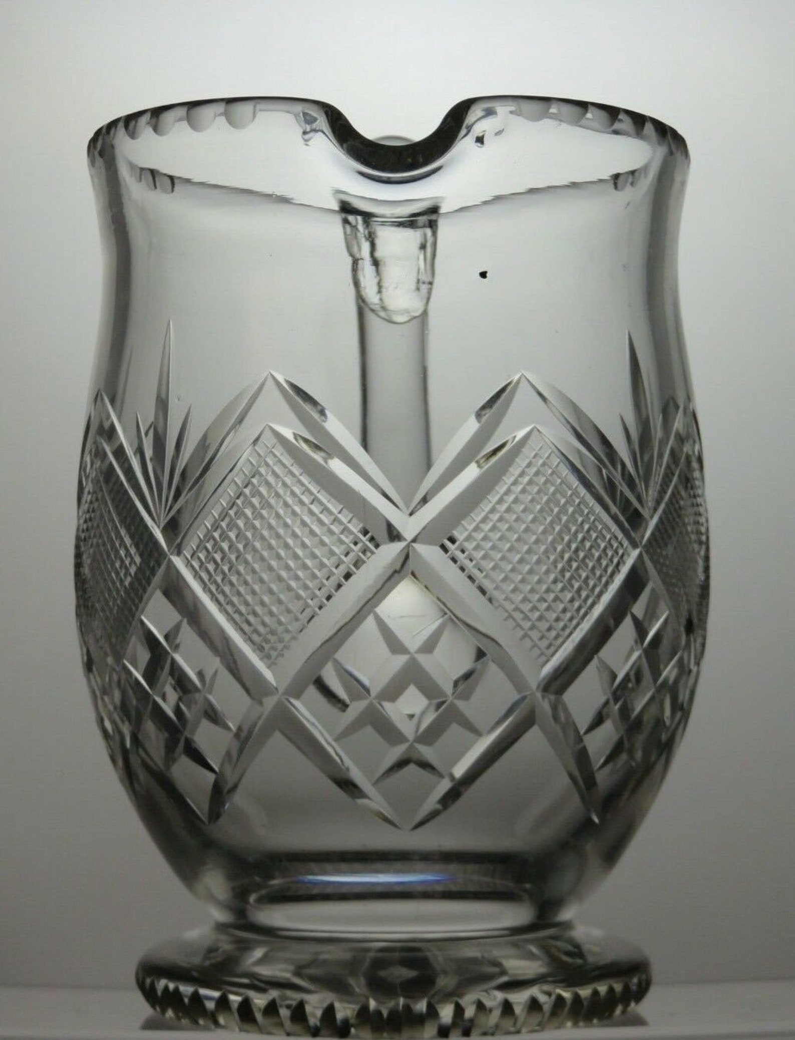 Vintage Lead Crystal Cut Glass Water Jug 6 1/2 35B Etsy