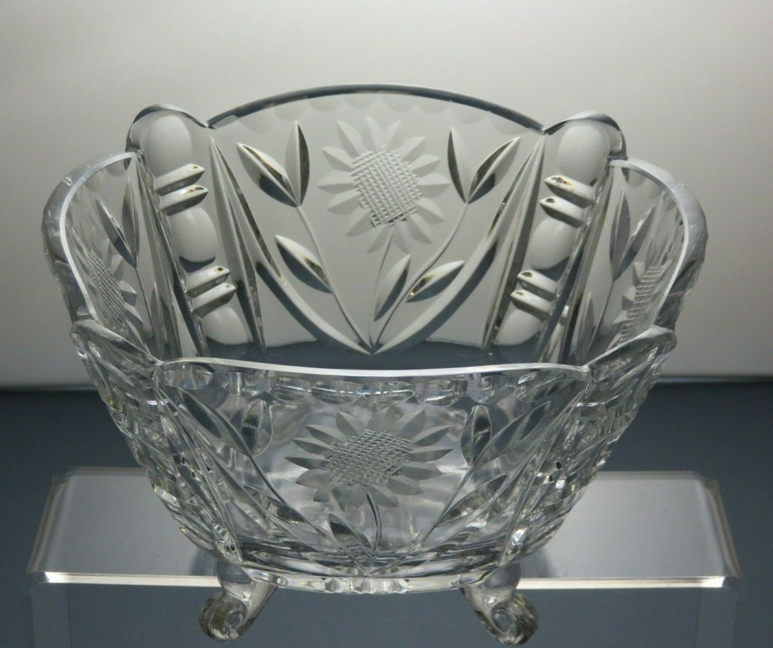 Cut Glass Lead Crystal Serving Bowl 4 3/4 11C Etsy