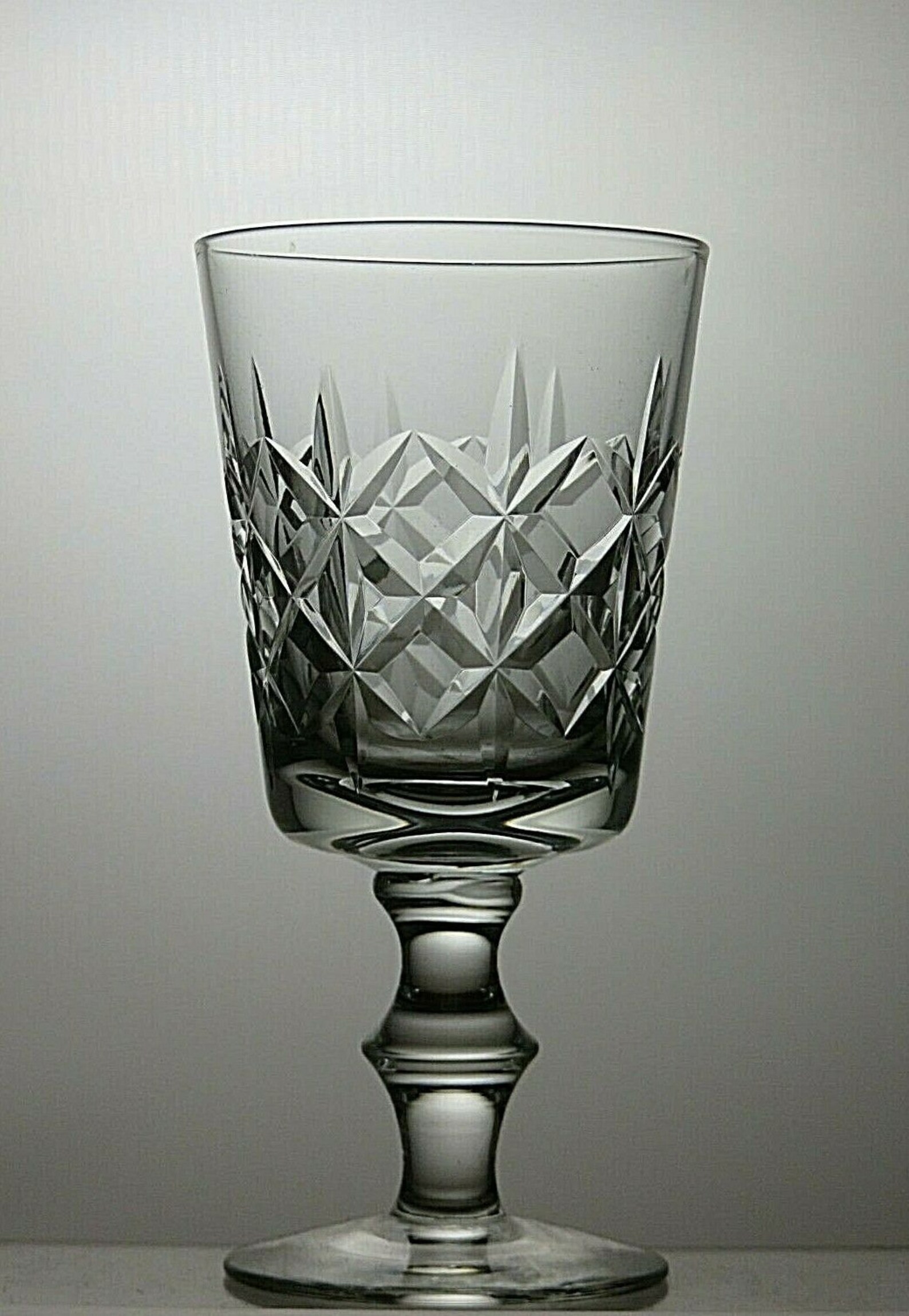 Vintage Lead Crystal Cut Glass Set Of 6 Wine Glasses 5 | Etsy