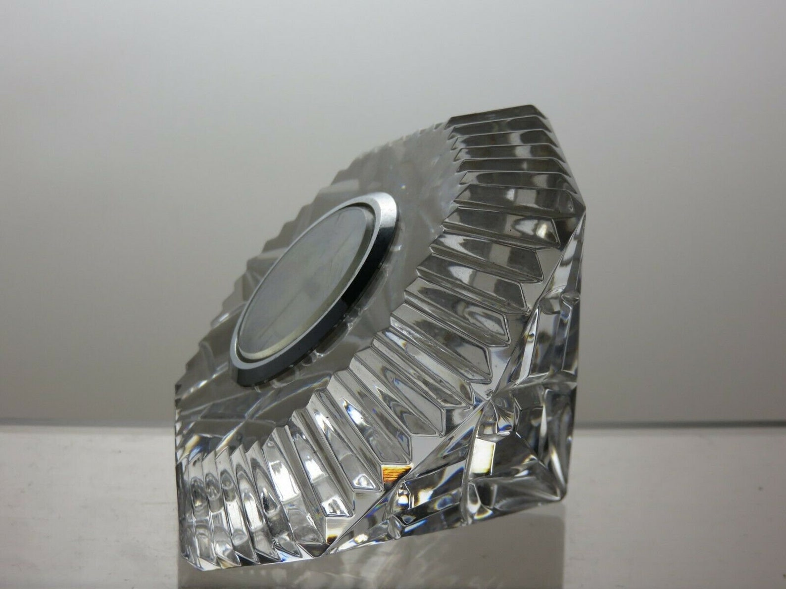 Waterford Crystal Diamond Paperweight Quartz Clock Lismore 3 Etsy