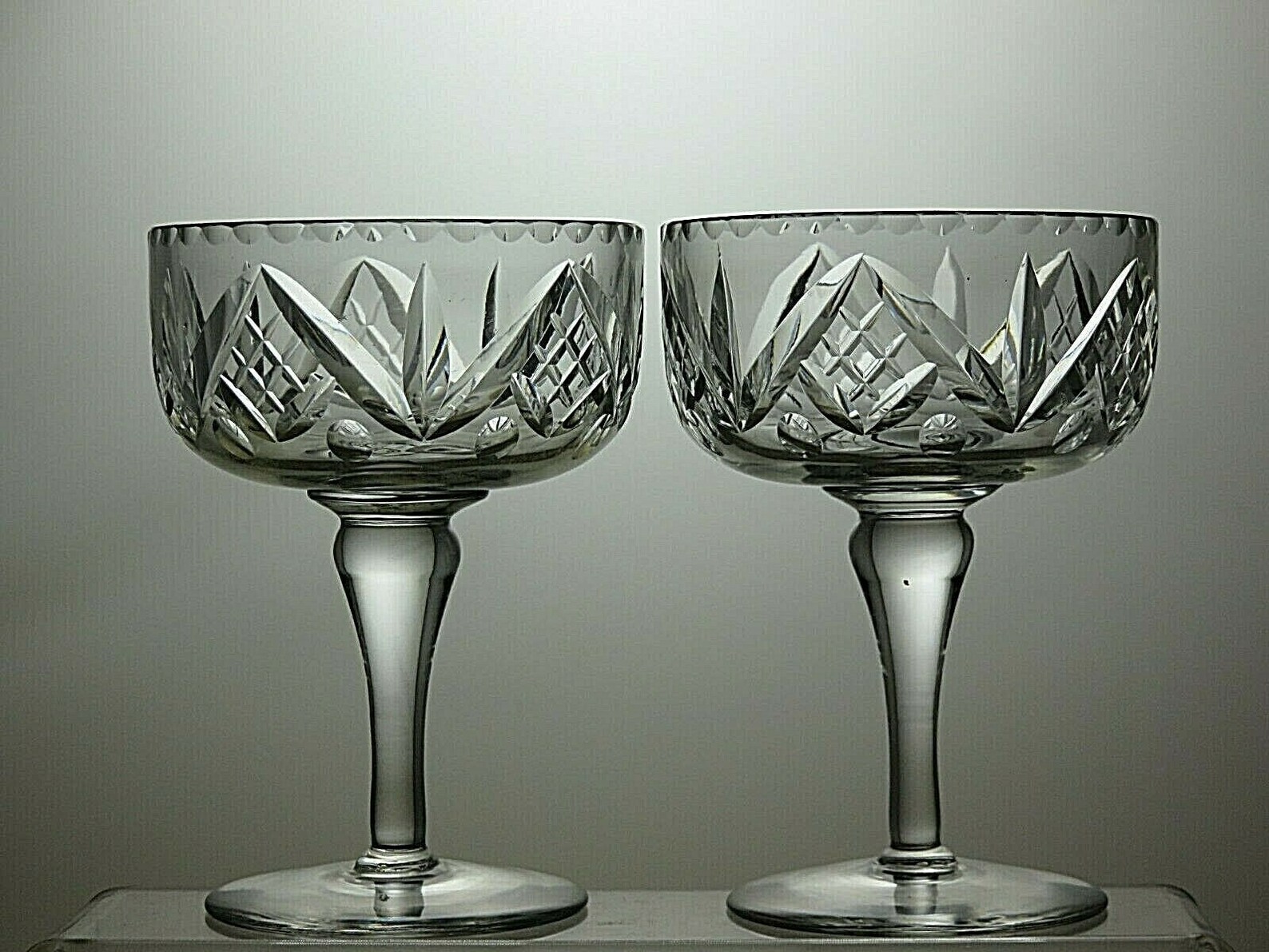 Antique Edinburgh Crystal Set de 2 Champagne Coupe Tall Etsy