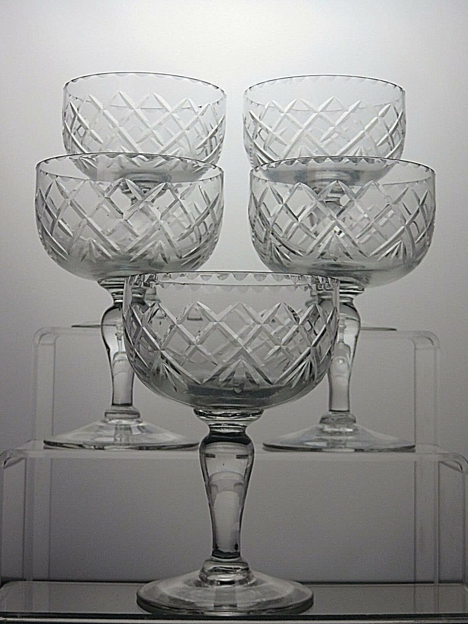 Cut Glass Crystal Dessert Bowls Set of 5 Ice Cream/champagne Etsy UK