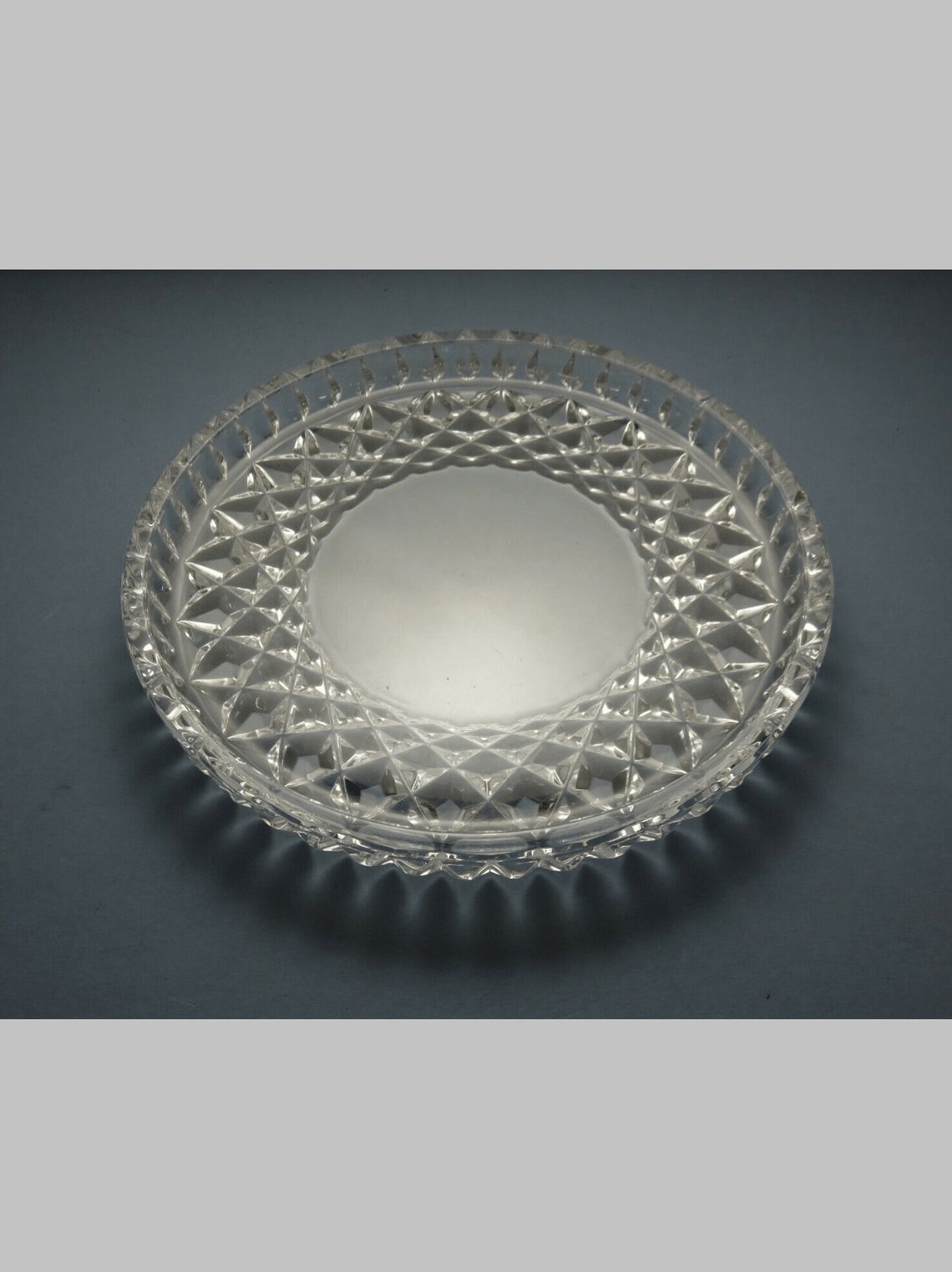 Cut Glass Crystal Serving Circular Tray Dish 1 84CG Etsy