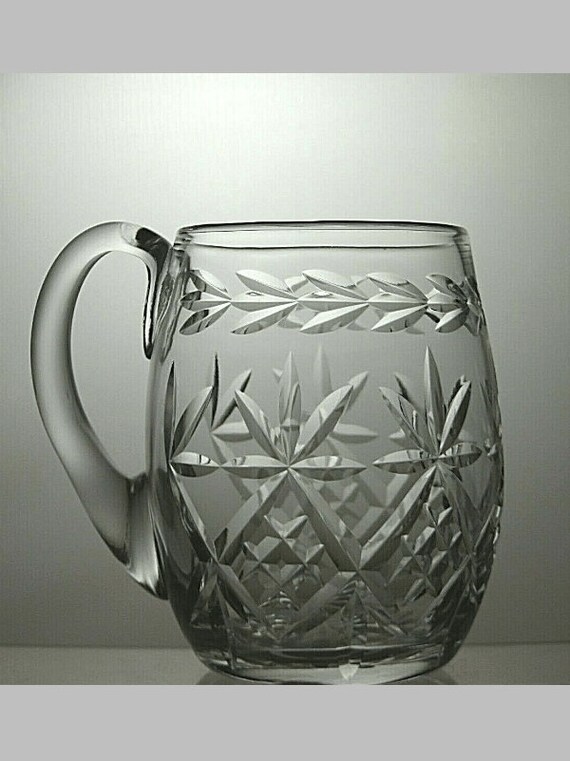 Vintage Lead Crystal Cut Glass Beer Mug Tankard 4 3/4 Etsy Ireland