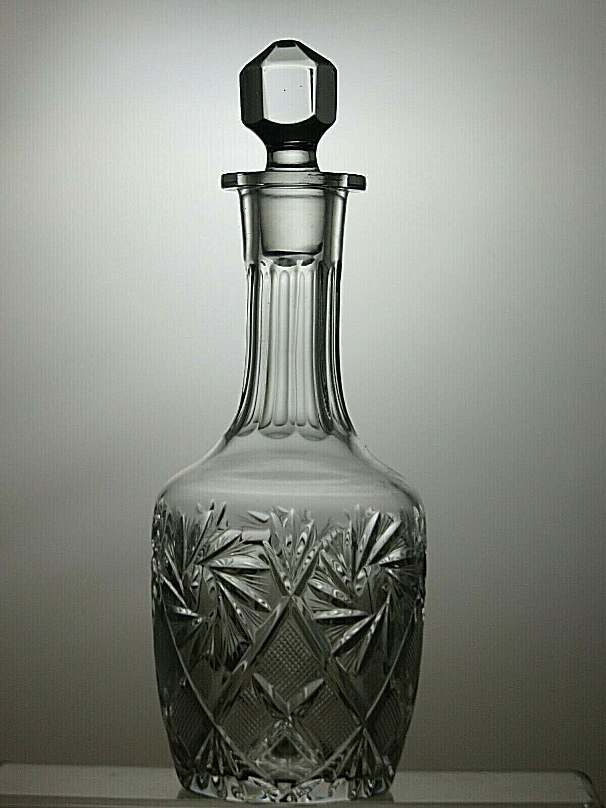 Vintage Lead Crystal Round Decanter 10 2315B Collectible Glass Art