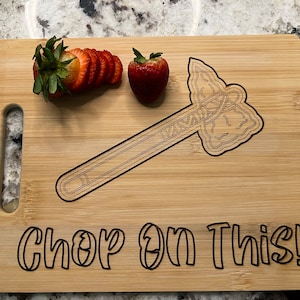 Chop on This Atlanta Braves Cutting Board - Sports Cutting Board - Fathers Day Gift - Bamboo Cutting Board