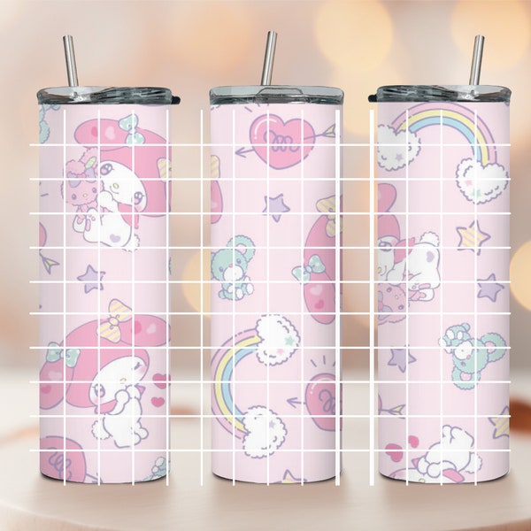 Kawaii Bunny 20oz PNG | Shop Cute PNG Files | Sublimation Design