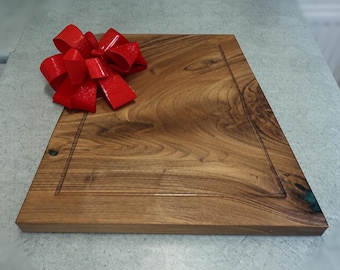 Solid Walnut Butcher Block - Resin accent | 40mm Thick Chopping Board | Handmade Carving Board with Juice Groove | Luxury Kitchen Gift UK