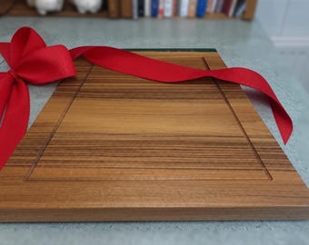 Solid Walnut Butcher Block - Resin accent | 40mm Thick Chopping Board | Handmade Carving Board with Juice Groove | Luxury Kitchen Gift UK