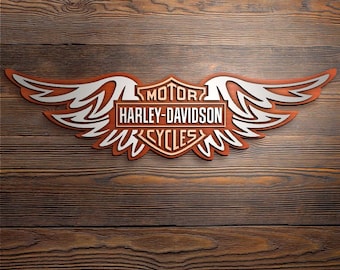 Harley Motor Cycles with Wings - 3D Logo