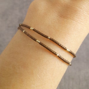 Miyuki Delica Double Wrap Beaded Silk String Bracelet image 2