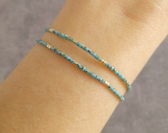 Miyuki Delica Double Wrap Beaded Silk String Bracelet