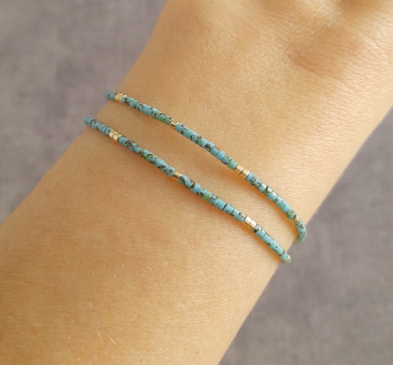 Miyuki Delica Double Wrap Beaded Silk String Bracelet image 1