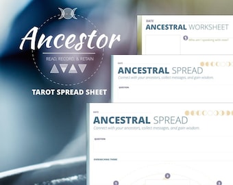 Ancestor Digital Daily Reading Tarot Spread Sheet Journal Workbook zum Manifestieren von PDF (GOODNOTES/Noteability/Noteshelf/PRINT)