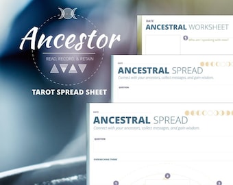 Ancestor Digital Daily Reading Tarot Spread Sheet Journal Workbook to Manifest PDF (GOODNOTES/Noteability/Noteshelf/PRINT)