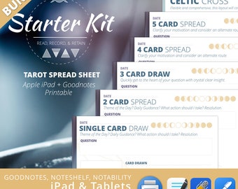 Starter Kit Digitales Tarot Journal Printable Workbook zum Manifestieren von PDF (Goodnotes/Noteability/Noteshelf/PRINT)