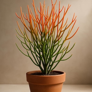 Pencil Cactus &#39;Fire Stick&#39; – Euphorbia Tirucalli – Live Plant