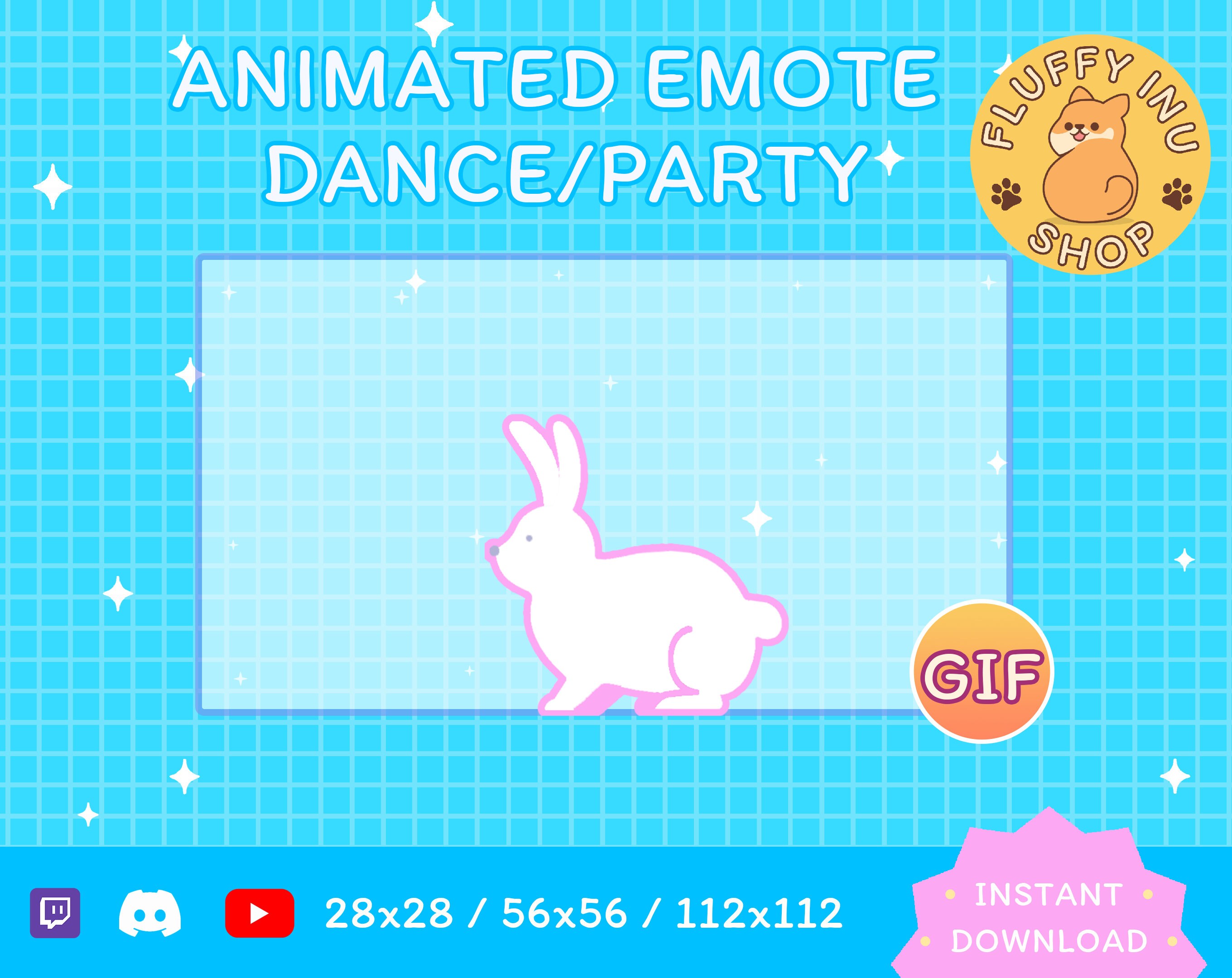Dance / Party / Rabbit Emote/ Twitch Emote / Streamer / Funny Etsy