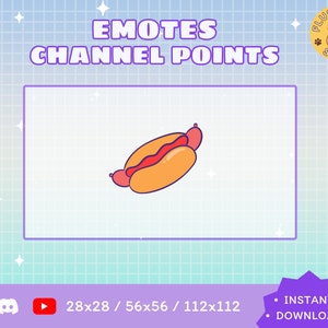 Hot Dog Twitch Emote / Twitch Emote / Kawaii / Streamer / Streamer Graphics