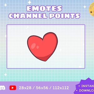 Twitch Heart Emote / Kawaii / Streamer / Streamer Graphics