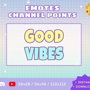 Twitch Good Vibes Emote / Good Vibes / Pastel / Kawaii / Streamer / Streamer Graphics