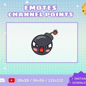 Emote de Twitch de bomba enojada / Kawaii / Streamer / Streamer Graphics